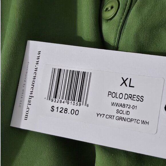 2/$50 WeWoreWhat Polo Dress Court Green & Optic White Size XL | Sporty Style - Picture 7 of 8